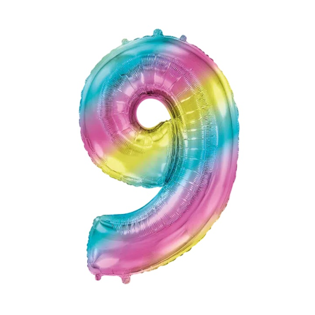 Globo Foil Número Metalizado 100cm (Colores Surtidos)