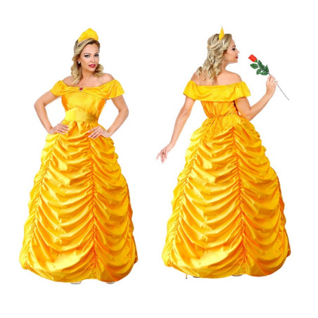 Disfraz Reina Bella Amarillo, Adulto