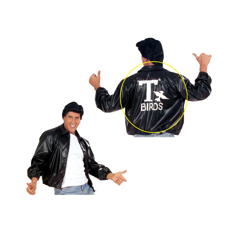 Chaqueta Grease ''T-Birds'' Negra Adulto