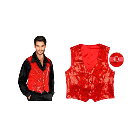 Chaleco Lentejuelas Show Rojo