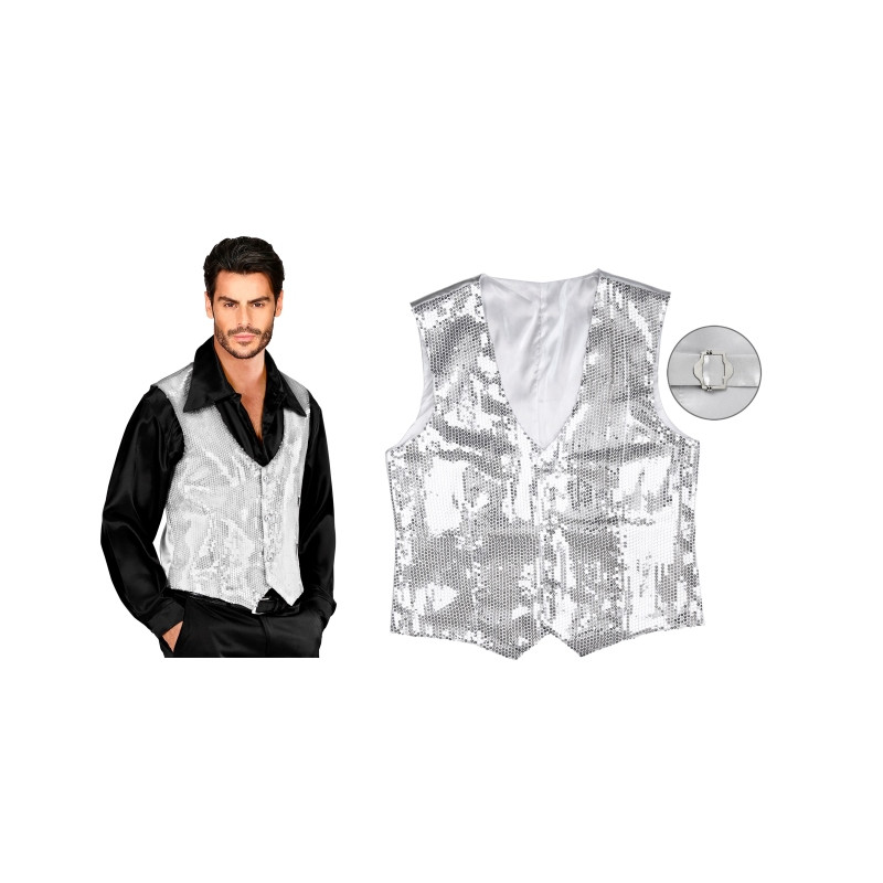 Chaleco Lentejuelas Show Plata