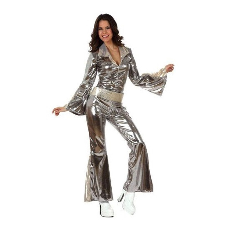 Disfraz Disco Años 70 Plateado Adulta