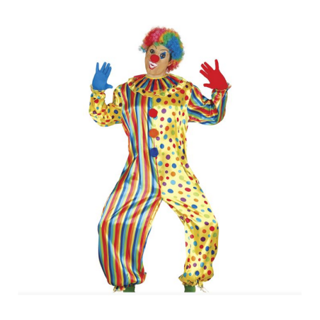 Disfraz Payaso Rayas/Topos Adulto