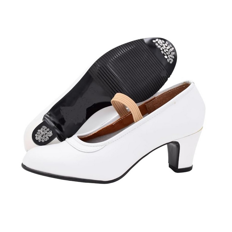 Zapatos Flamenca Blanco con Clavos Semi Mod.001