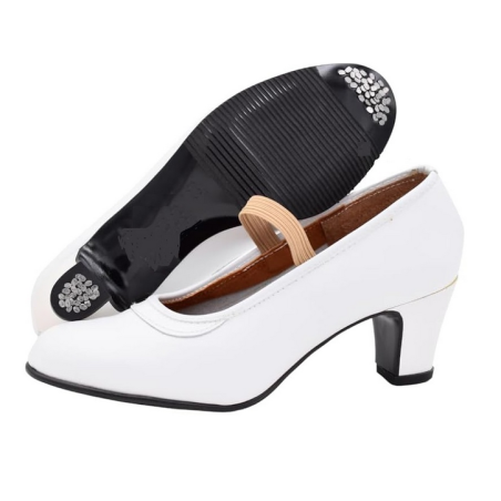 Zapatos Flamenca Blanco con Clavos Semi Mod.001