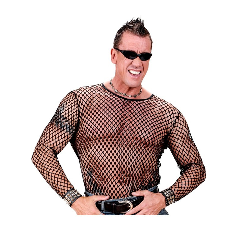 Camiseta Rejilla Negra Hombre