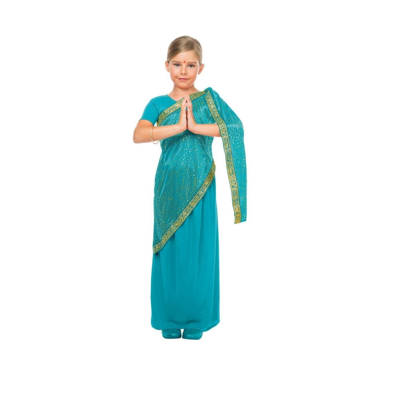 Disfraz Hindú Bollywood Azul Niña