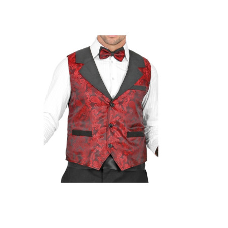 Chaleco Vintage Jacquard Burdeos Adulto