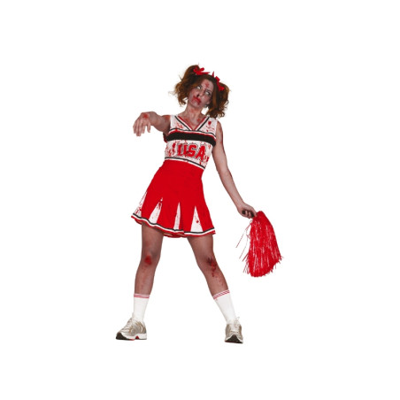 Disfraz Cheerleader Zombie Rojo/Blanco Adulta