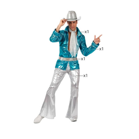 Disfraz Disco Azul Adulto