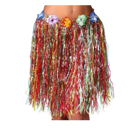 Falda Hawaiana con Flores 55 cm