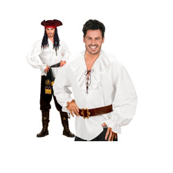 Camisa Pirata/Renacentista Blanca Adulto