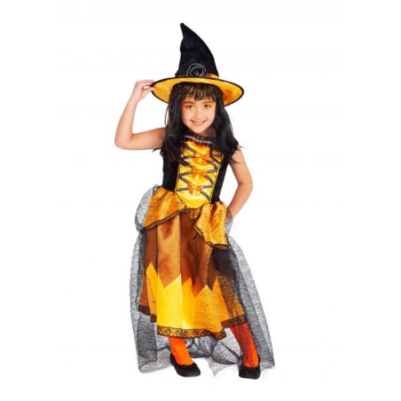Disfraz Bruja Chic Naranja Infantil