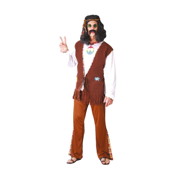 Disfraz Hippie Flower Marrón Adulto