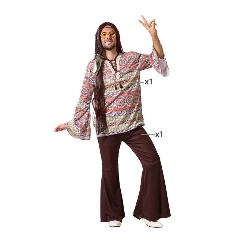 Disfraz Hippie Marrón Adulto