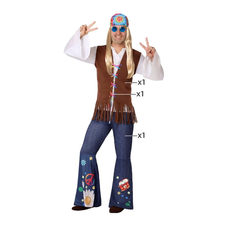 Disfraz Hippie Paz&Amor Adulto