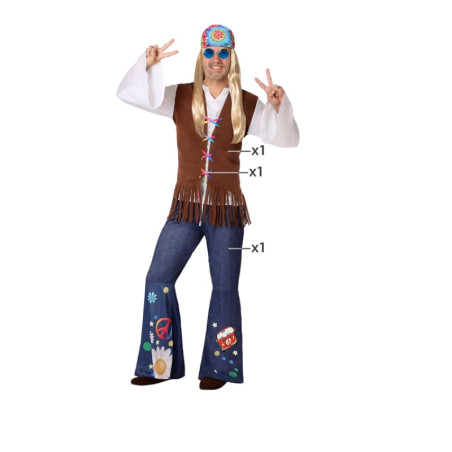 Disfraz Hippie Paz&Amor Adulto