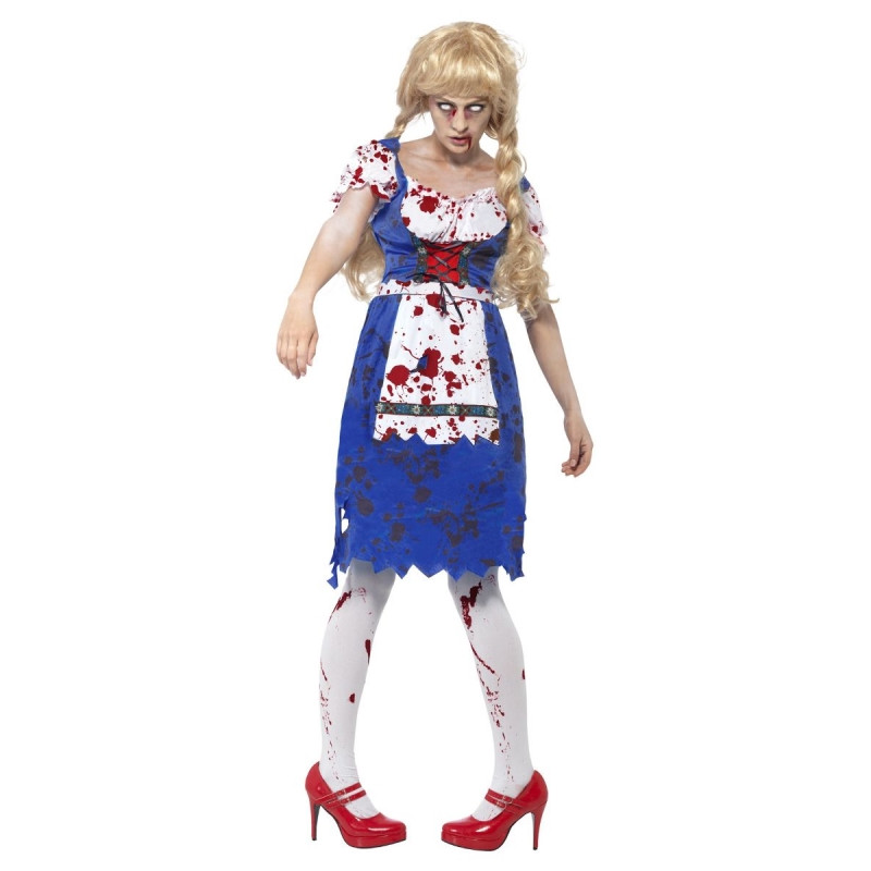 Disfraz Mujer Bávara Zombi, Adulta