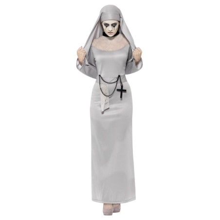 Disfraz Monja Gótica Gris, Adulta