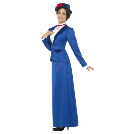 Disfraz Niñera Época Victoriana Azul