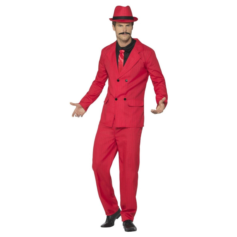 Traje Gánster Zoot Rojo Adulto