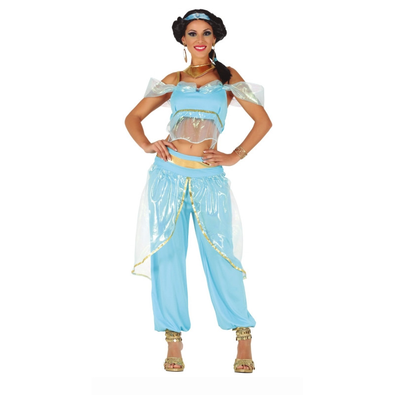 Disfraz Princesa del Desierto Azul Claro, Adulta
