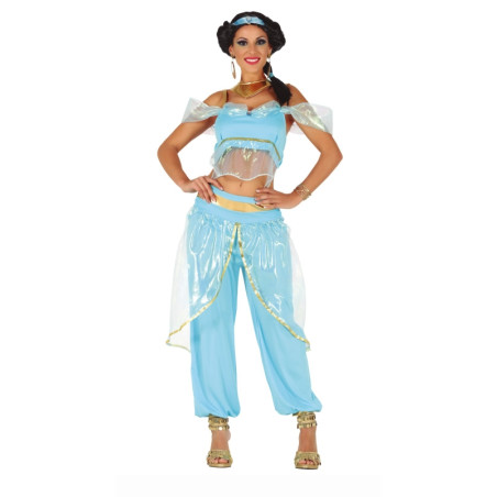 Disfraz Princesa del Desierto Azul Claro, Adulta