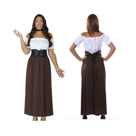 Disfraz Posadera Medieval Marrón Adulta