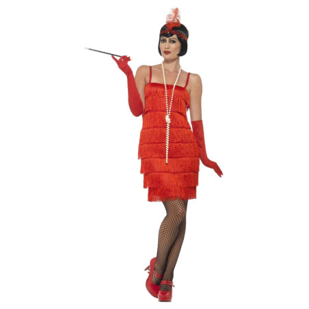 Disfraz Años 20`S Charlestón Rojo Adulta