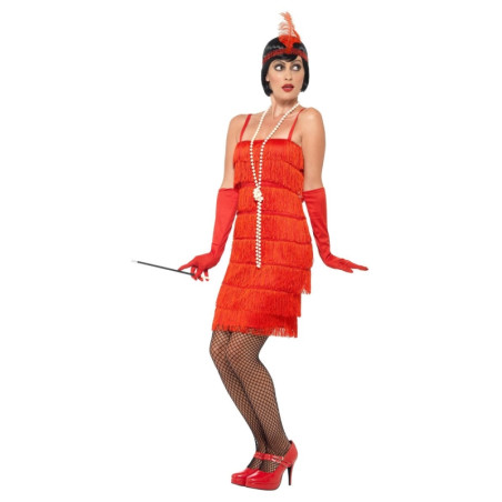 Disfraz Años 20`S Charlestón Rojo Adulta