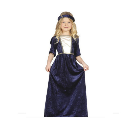 Disfraz Dama Medieval Azul infantil
