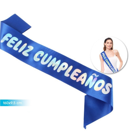 Banda Feliz Cumpleaños Azul