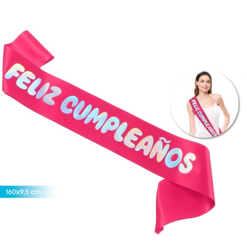 Banda Feliz Cumpleaños Fucsia