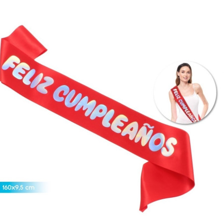 Banda Feliz Cumpleaños Rojo