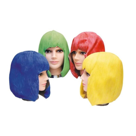 Peluca Látex Media Melena Lisa Colores