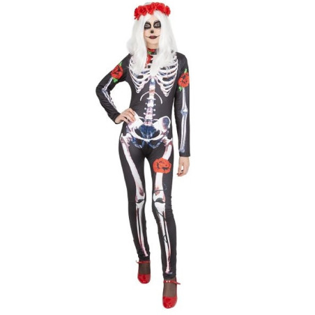 Disfraz Skelita Catrina Rosas Adulta
