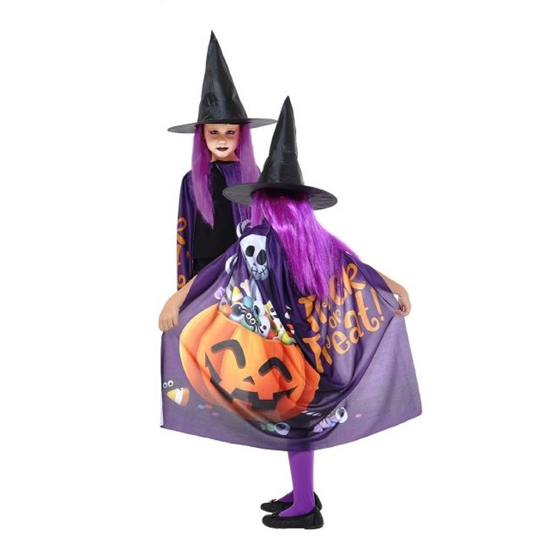 Set Bruja (Sombrero+Capa) ''Truco o Trato'' Infantil