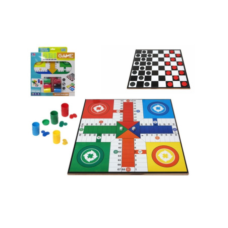 Tablero Parchís-Damas 30x30cm (con Accesorios)