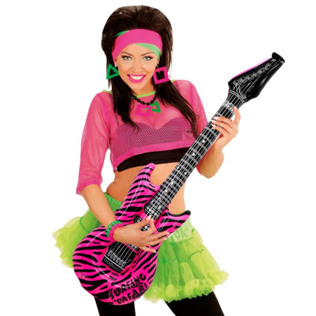 Guitarra Hinchable Cebra Rosa 105cm