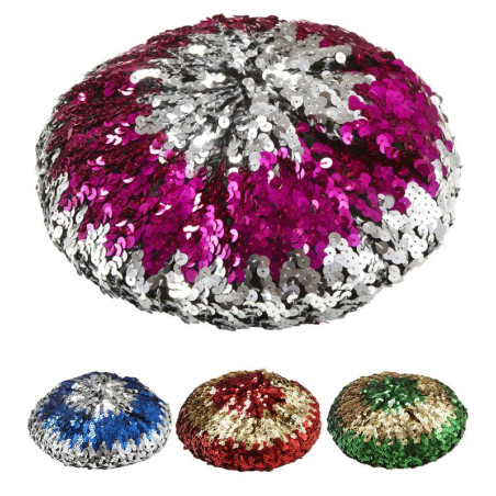 Boina con Lentejuelas Bicolor (4 Colores Surt.)