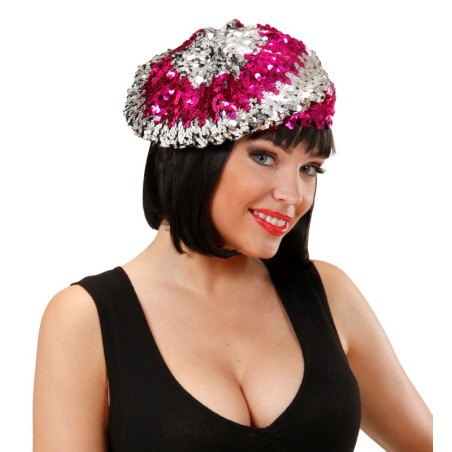 Boina con Lentejuelas Bicolor (4 Colores Surt.)