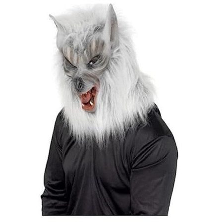 Máscara Hombre Lobo Gris Látex