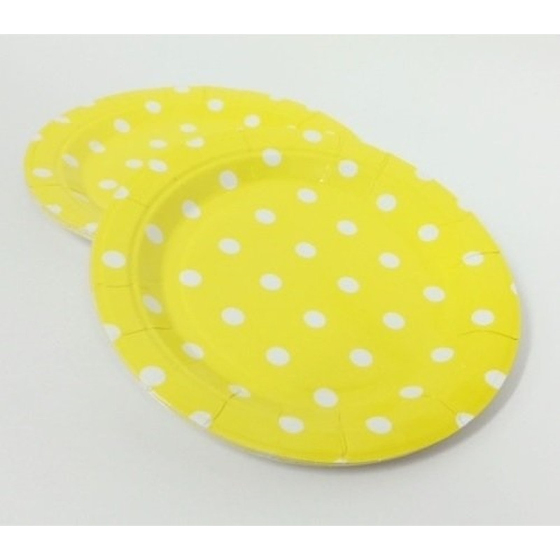 Pack 8 Platos Lunares Amarillo 23cm