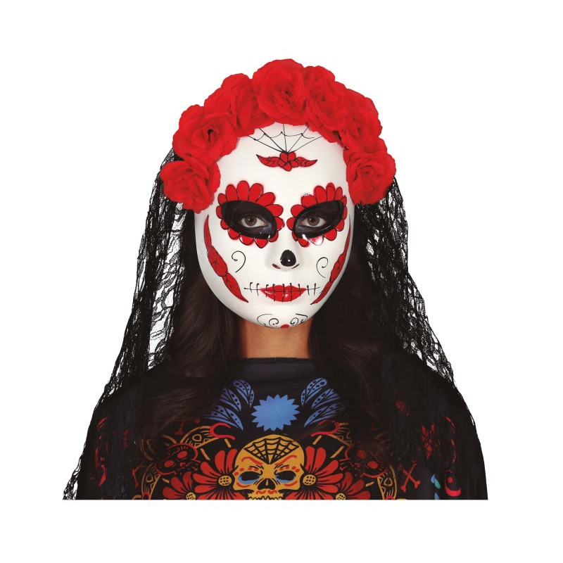 Mascara Catrina con Velo, Pvc