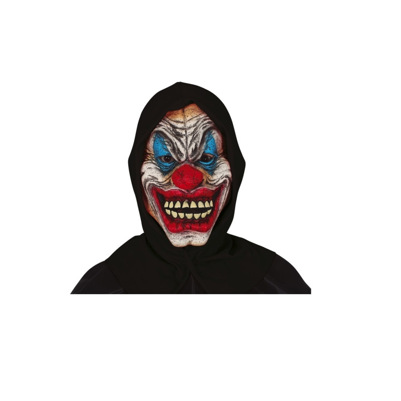 Mascara Payaso con Capucha Negra Vinilo