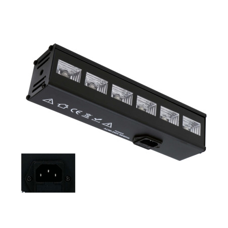6 Leds Luz Negra UV, 6X3 W, Interior