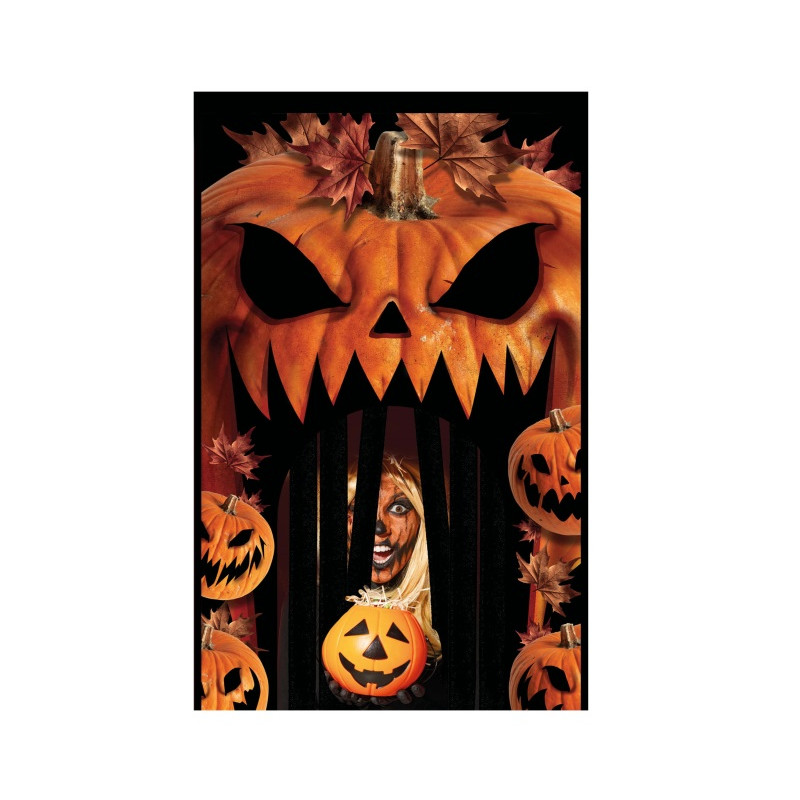 Decoración Puerta con Cortina Calabazas 145x240cm