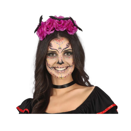 Diadema con Murciélagos y Flores Lila 