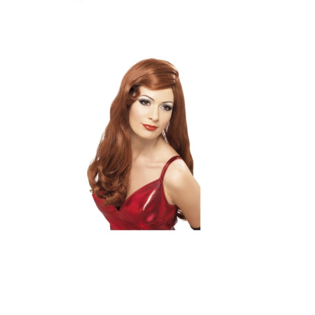 Peluca Rojiza Larga con Rizos