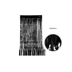 Cortina Decorativa, Negro Metalizado 100x200cm